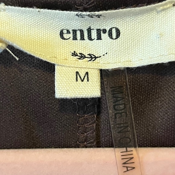 Entro Floral Print Chiffon Blouse Ruffle Neck Boho Romantic Short Sleeve Top  M‎ - Picture 11 of 12